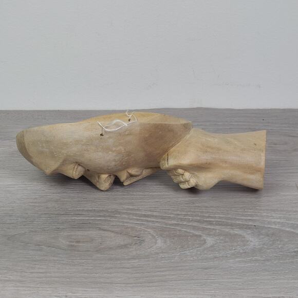 Hibiscus Wood Carved Mask Indonesia Silence Shh Emotion Theatric Face - Picture 5 of 8